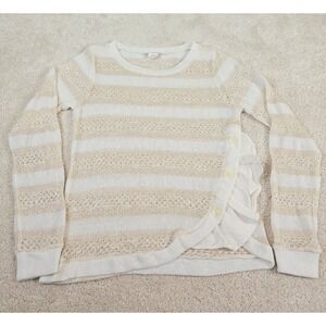 Clu Willough by Anthro Romantic Crochet Knit Ruffle Button Sweater XS Fairy Boho